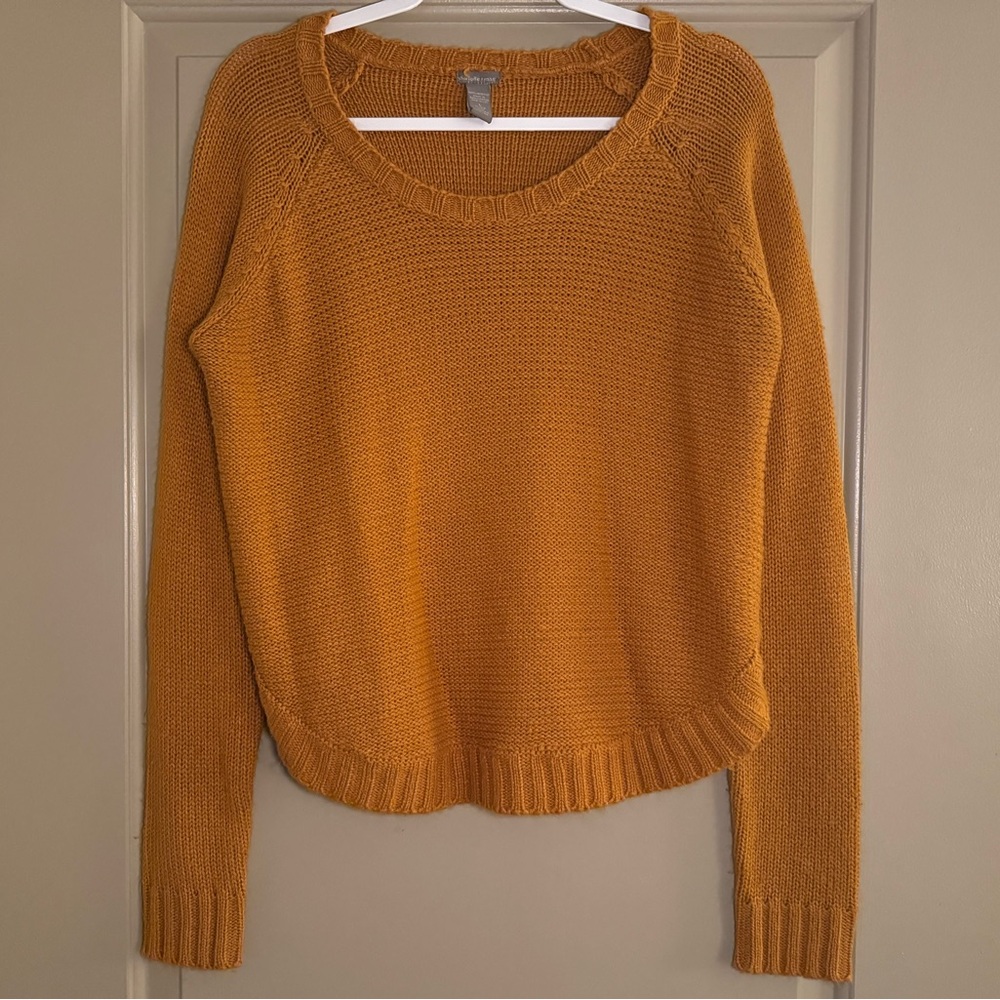 Yellow Long Sleeve Knitted Sweater